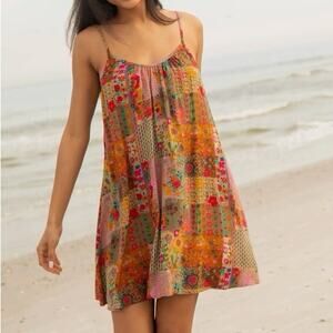 Natural Life Fairy Tale Garden Open Back Floral Swing Dress Size Medium NWT